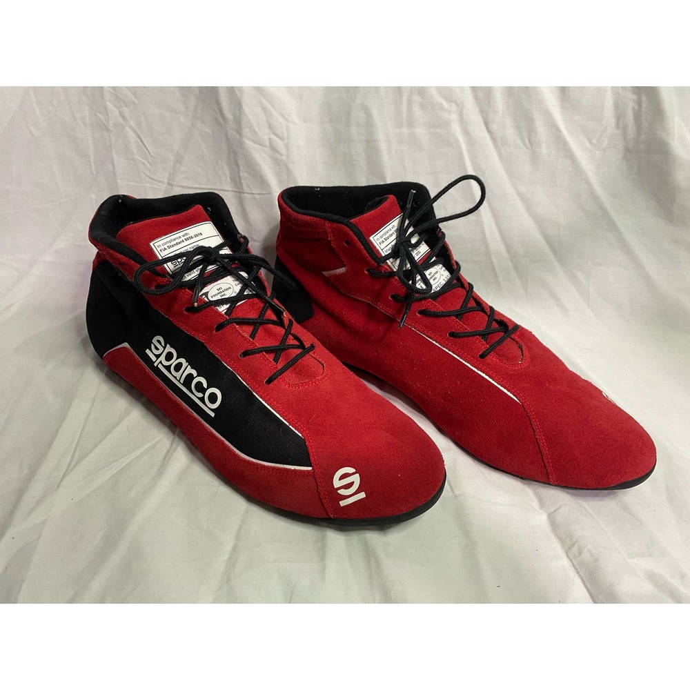 NEW Sparco Slalom+ Suede FIA/SFI Compliant Racing Shoe Red/Black 13